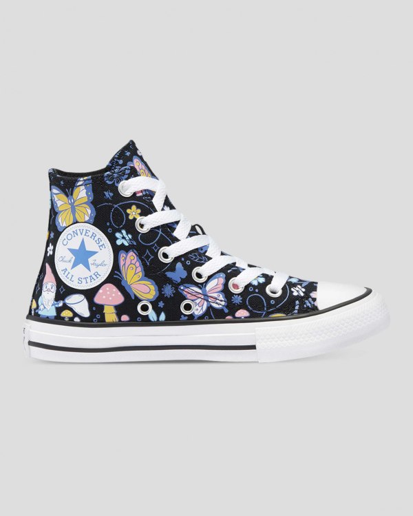 Converse Chuck Taylor All Star Butterfly Fun Sort Sko Danmark - Converse Høje Sneakers Børn - 40139U